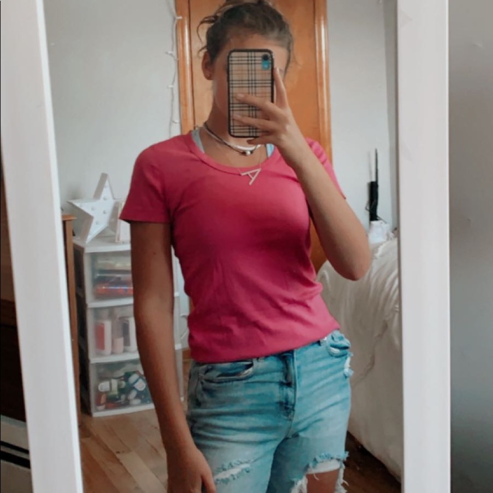 Three Dots Pink Crewneck Tee